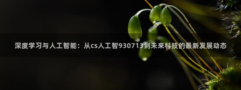 深度学习与人工智能：从cs人工智930713到未来科技的最新发展动态
